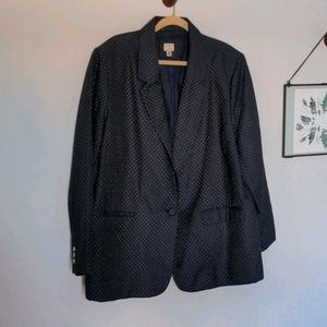 Navy and gold dot blazer